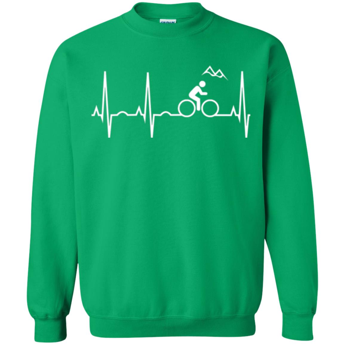 Mountain Bike Heartbeat Mountain Biking T-shirt Irish Green