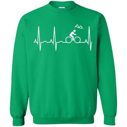 Mountain Bike Heartbeat Mountain Biking T-shirt Irish Green