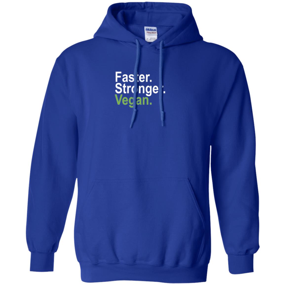 Vegetarian T-shirt Faster Stronger Vegan Royal