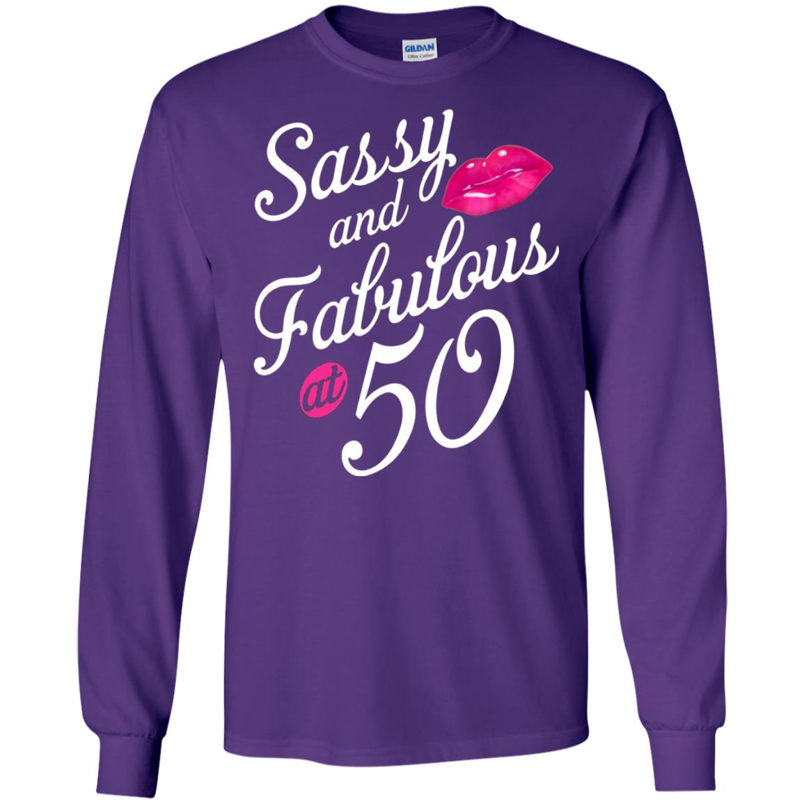 50th Birthday T-shirt Sassy And Fabulous At 50 Purple
