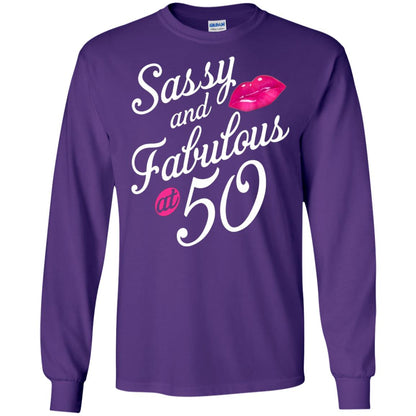 50th Birthday T-shirt Sassy And Fabulous At 50 Purple