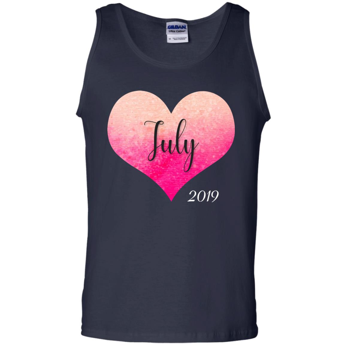 Pregnancy Reveal Announcement Party July 2019 Shirt Navy