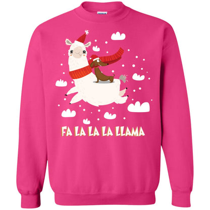 Fa La La La Llama With Dachshund X-mas Gift Shirt Heliconia