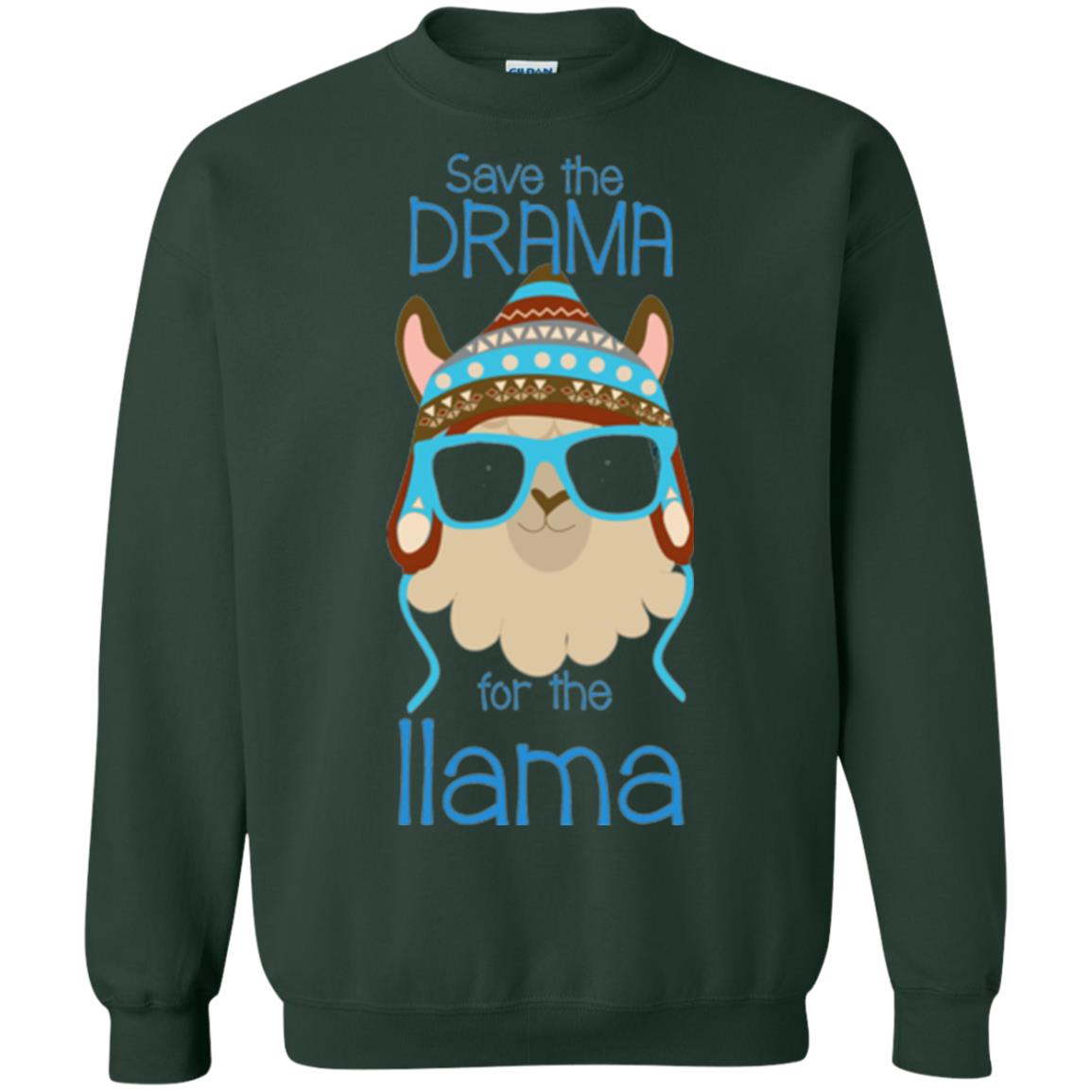 Llama Lovers T-shirt Save The Drama For The Llama Forest Green