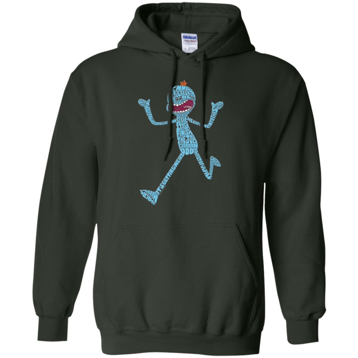 Cartoon T-shirt It_s Mr. Meeseeks Typography Forest Green