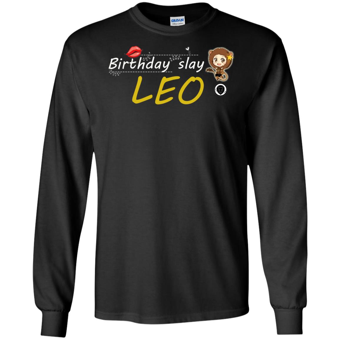 Cute Leo Girl Birthday Lip Slay T-shirt Black