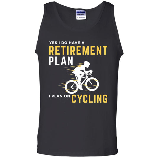 Funny Bicycle Cycling T-shirt Retirement Plan I Plan On Cycling Black