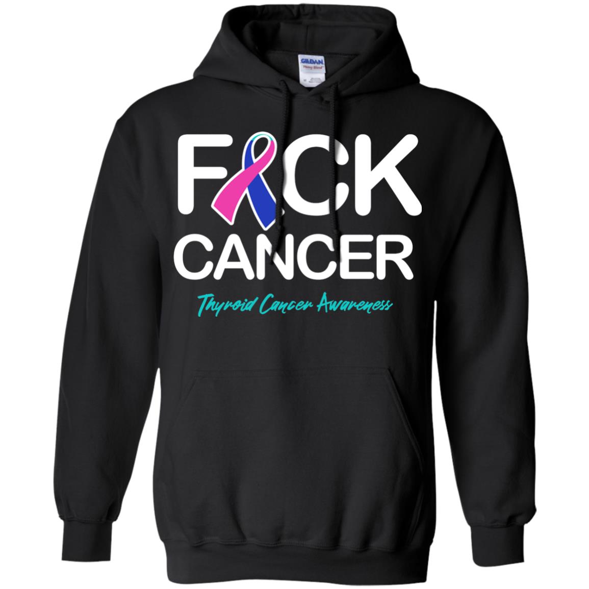 Fck Cancer Thyroid Cancer Awareness T-shirt Black