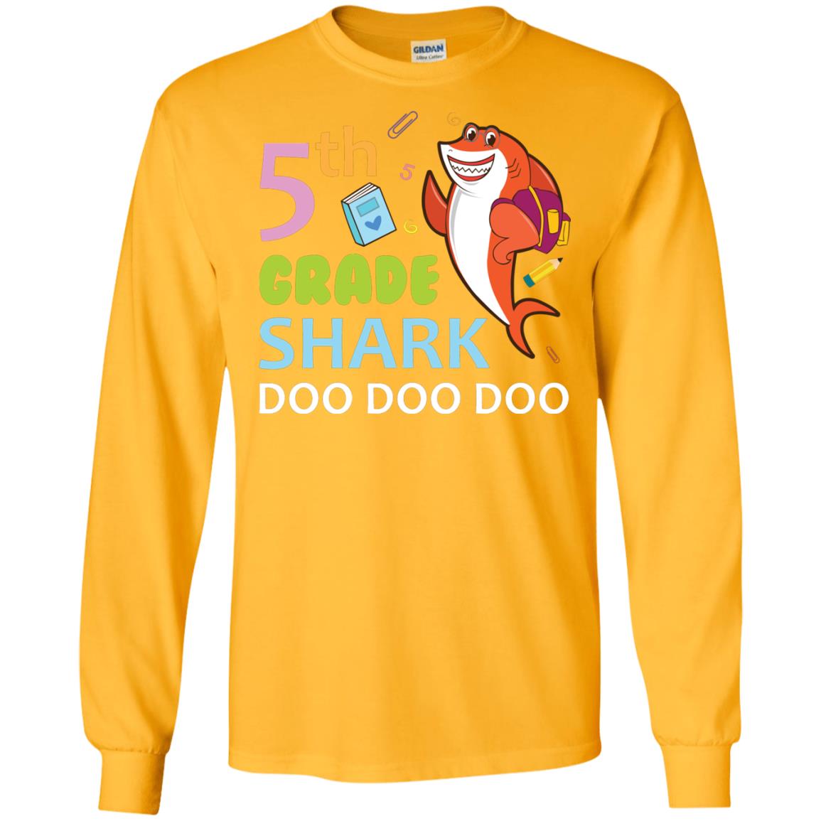 5th Grade Shark Doo Doo Doo Back To School T-shirt Gold