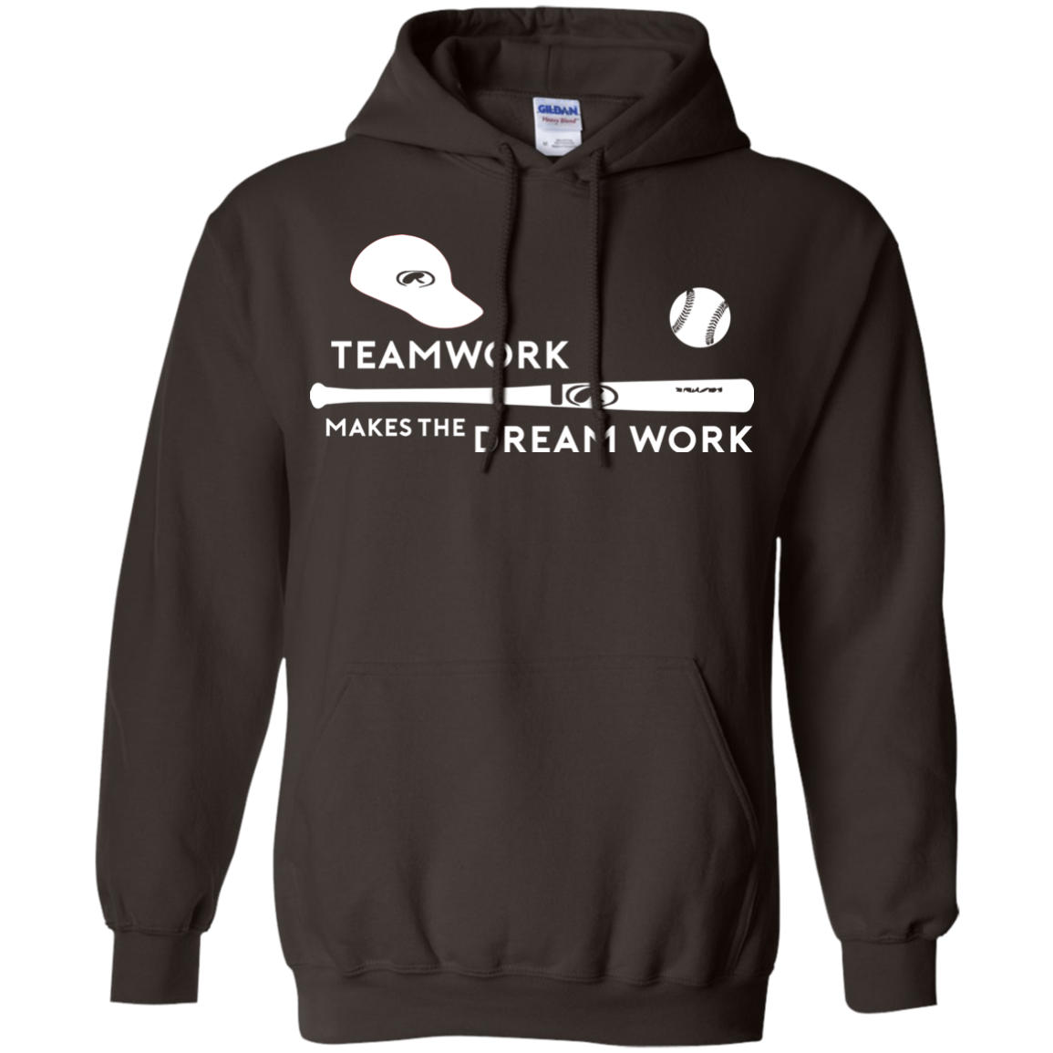 Baseball T-shirt Teamwork Makes The Dream Work Dark Chocolate