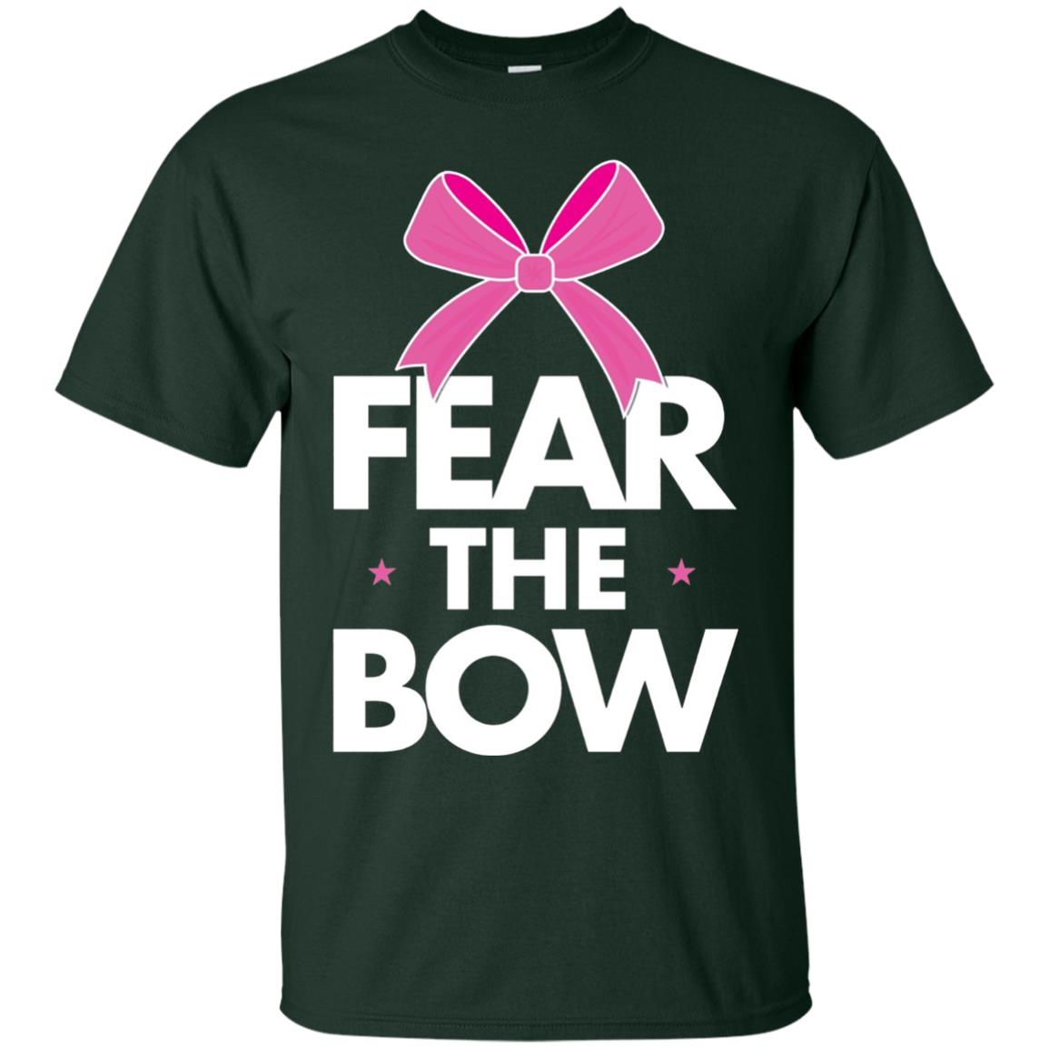 Fear The Bow Big Pink Bow Cheerleader Apparel Shirt Forest