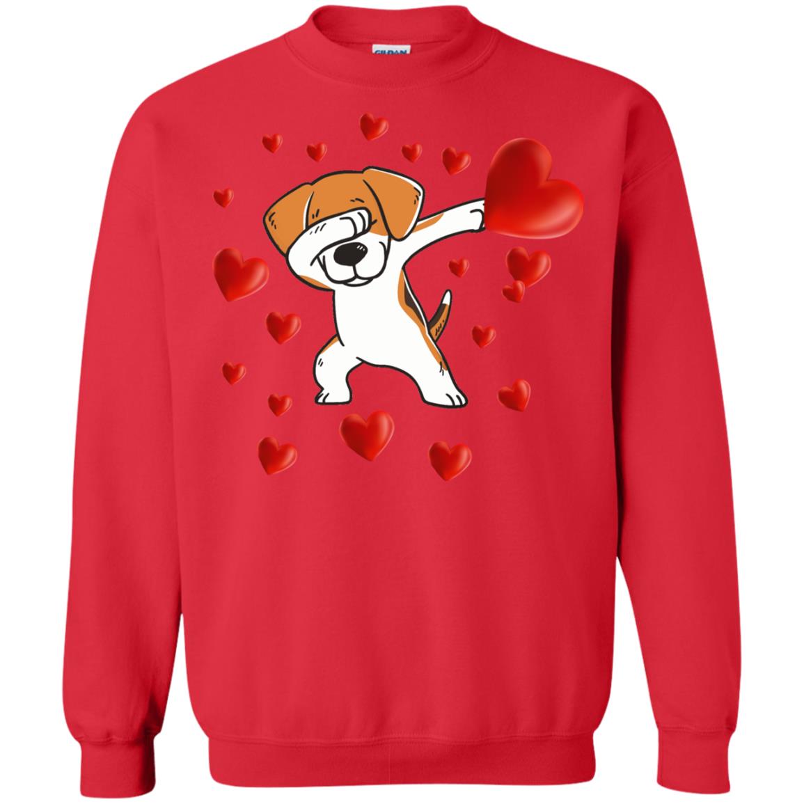 Valentines Day T-shirt Dabbing Dog Red