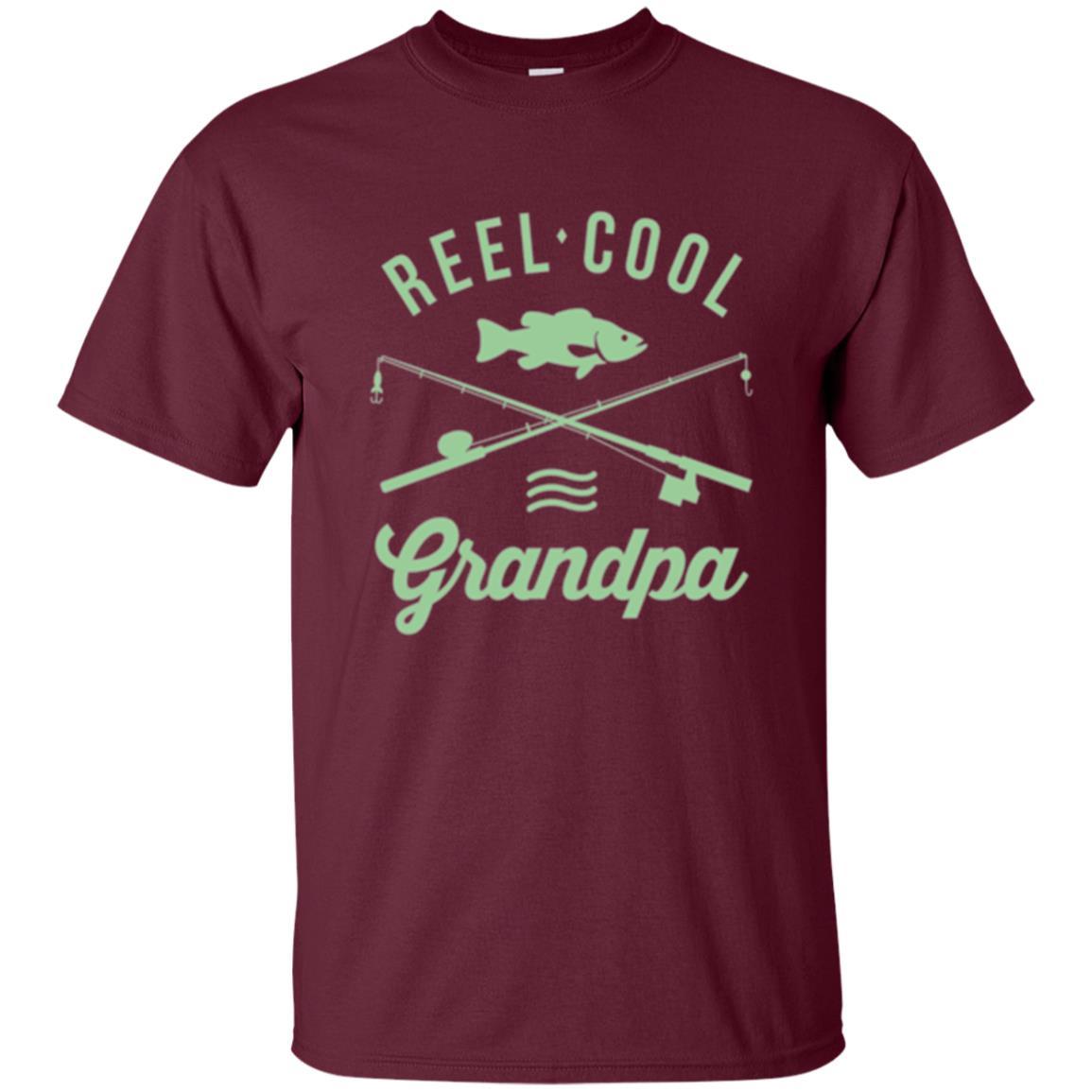 Fisherman T-shirt Retired Grandpa Reel Cool Maroon
