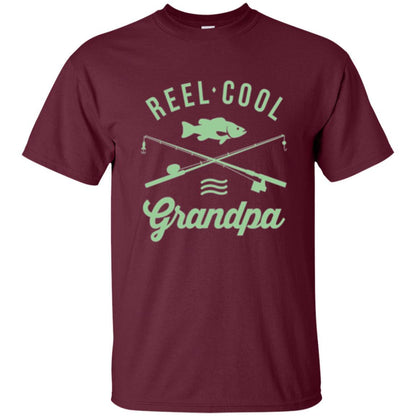Fisherman T-shirt Retired Grandpa Reel Cool Maroon