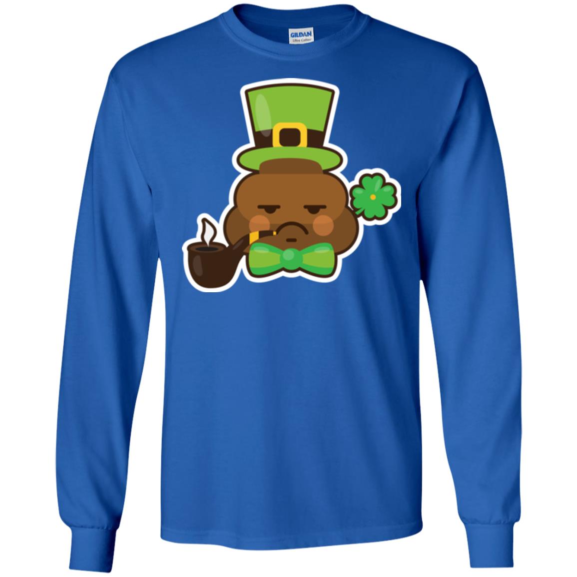 Saint Partick_s Day T-shirt Leprechaun Poop Emoji With Patrick Hat Royal