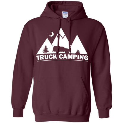 Truck Camping Night Landscape And Adventures T-shirt Maroon