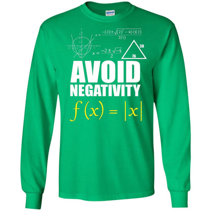 Avoid Negativity Math Teacher T-shirt Irish Green