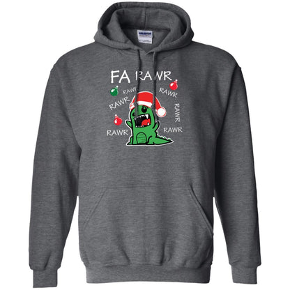 Christmas T-shirt Dinosaur Fa Rawr Dark Heather
