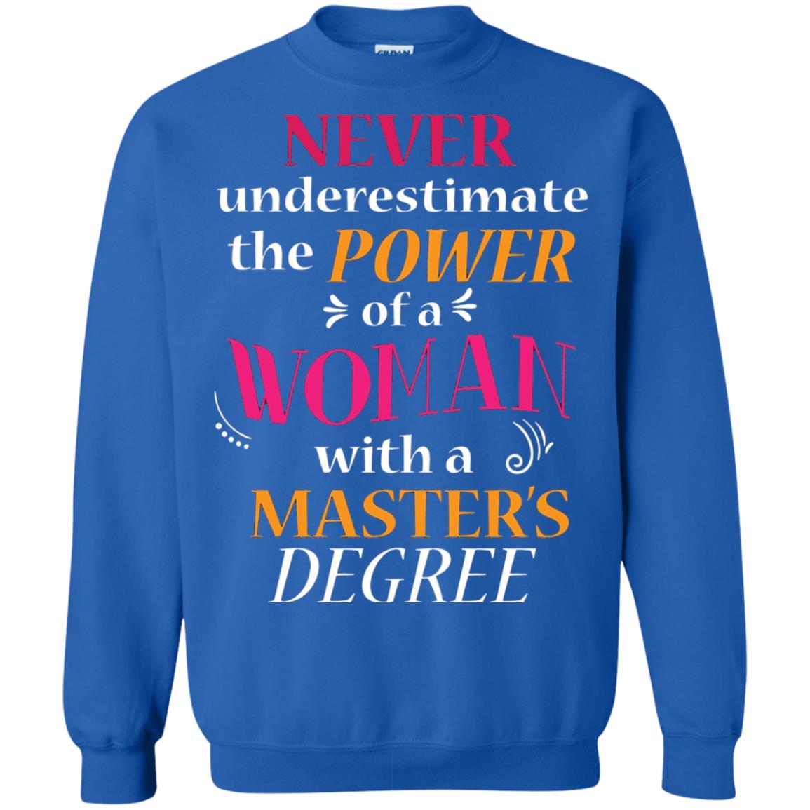 Funny Masters Degree T-shirt Never Underestimate The Power Royal