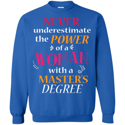 Funny Masters Degree T-shirt Never Underestimate The Power Royal