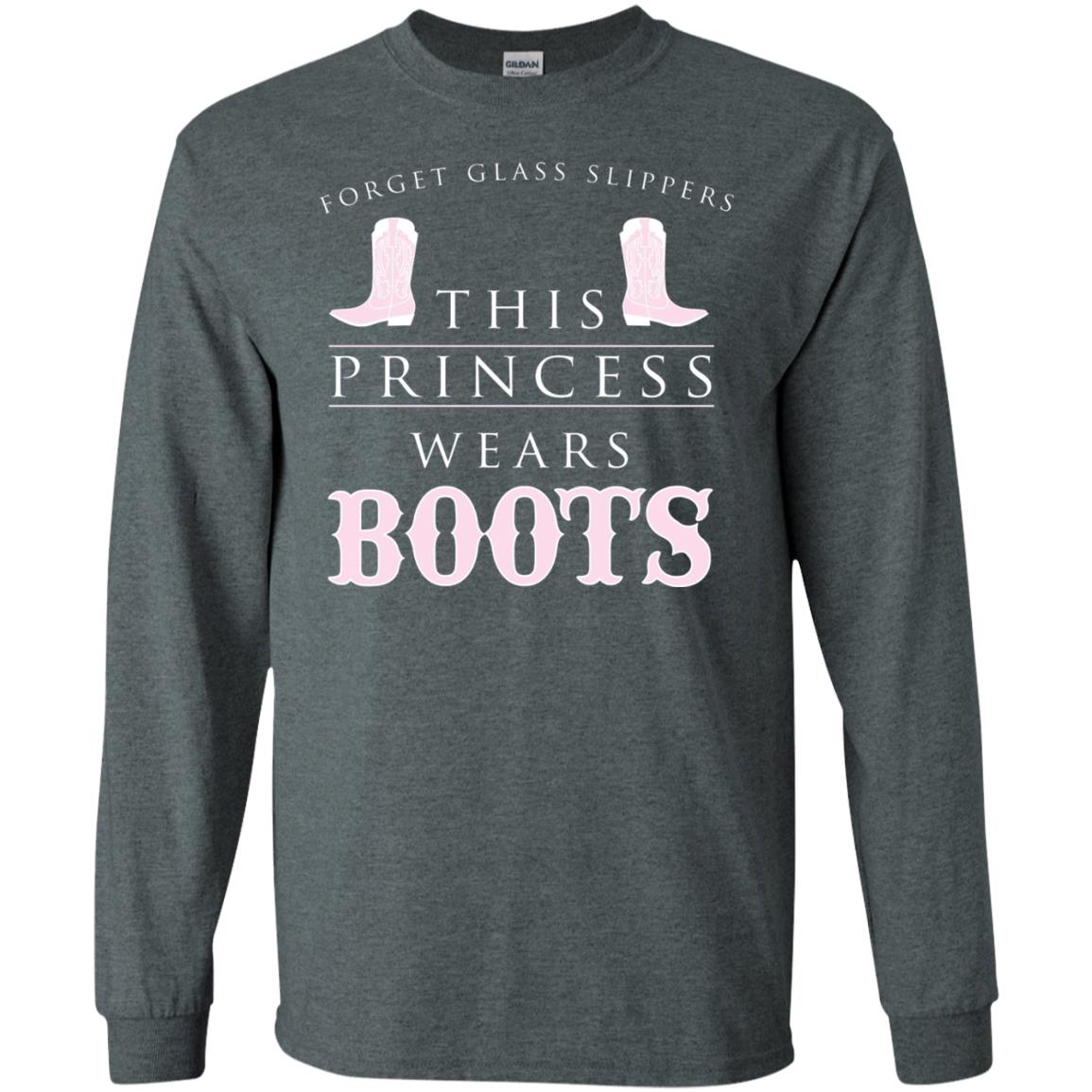 Forget Glass Slippers This Princess Wears Boots T-shirt Dark Heather