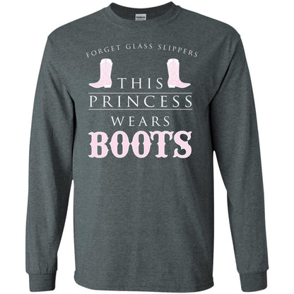 Forget Glass Slippers This Princess Wears Boots T-shirt Dark Heather