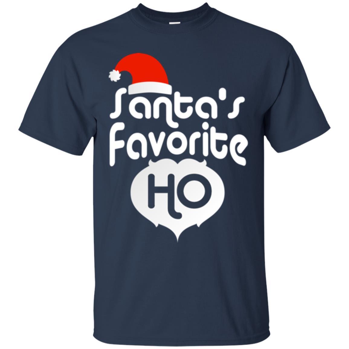 Christmas T-shirt Santa's Favorite Ho Navy