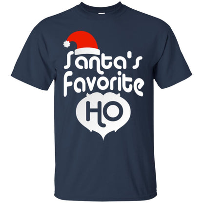 Christmas T-shirt Santa's Favorite Ho Navy
