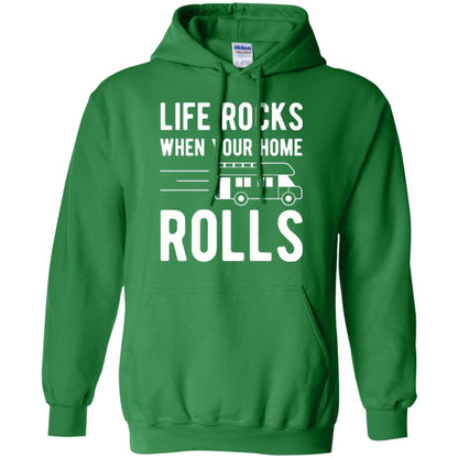 Camper Rv T-shirt Life Rocks When Your Home Roll Irish Green