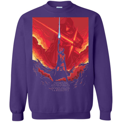 Film T-shirt Star Wars Last Jedi Rey Saber Reach Red Poster Purple