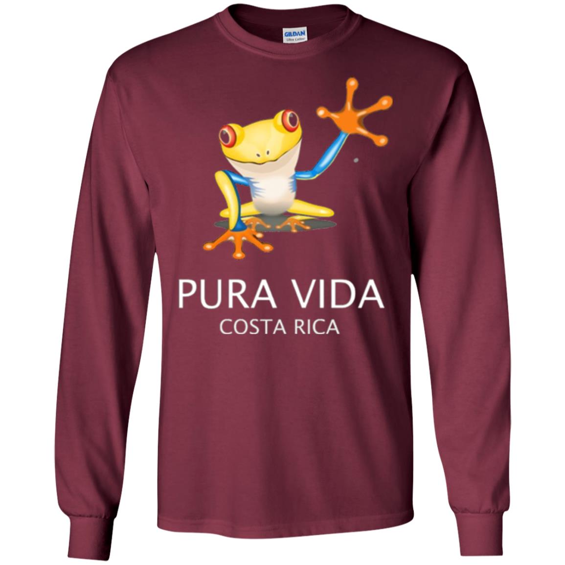 Tree Frog T-shirt Pura Vida Costa Rica T-shirt Maroon