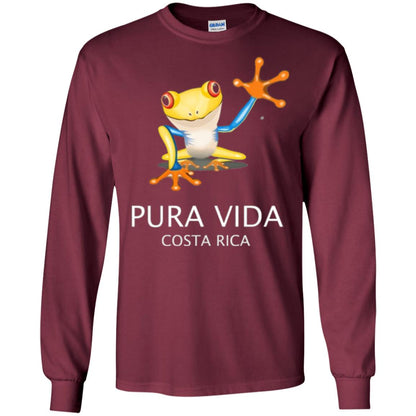 Tree Frog T-shirt Pura Vida Costa Rica T-shirt Maroon