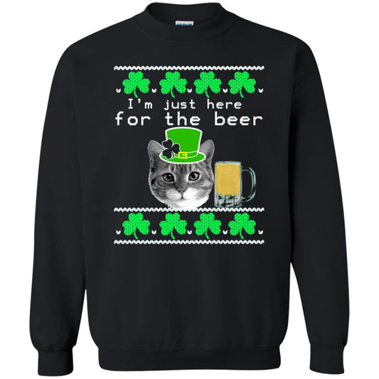 Saint Patrick_s Day T-shirt I_m Just Here For The Beer Black