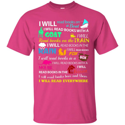 I Will Read Books On A Boat Bookworm T-shirt Heliconia