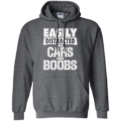 Car Lover T-shirt Easily Distracted By Cars And Boobs Dark Heather