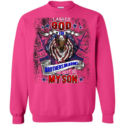 God Sent Me My Veteran Son Daddy T-shirt Heliconia