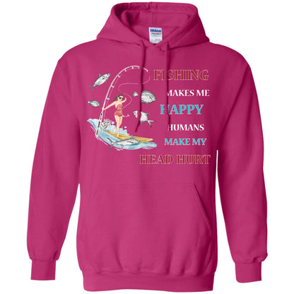 Fishing Make Me Happy Humans Make My Head Hurt Shirt Heliconia