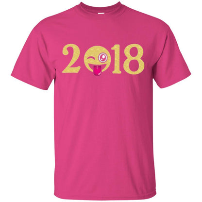 Happy New Year T-shirt Face New Year 2018 Party Heliconia