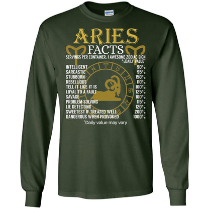 Aries Facts Zodiac Sign T-shirt Forest Green