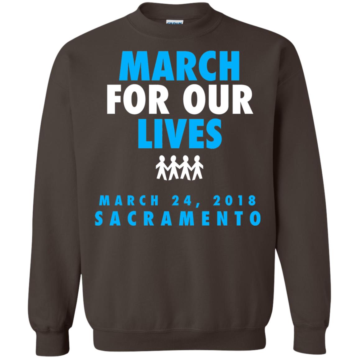 March For Our Lives March 24 2018 Sacramento Anti Gun T-shirt Dark Chocolate
