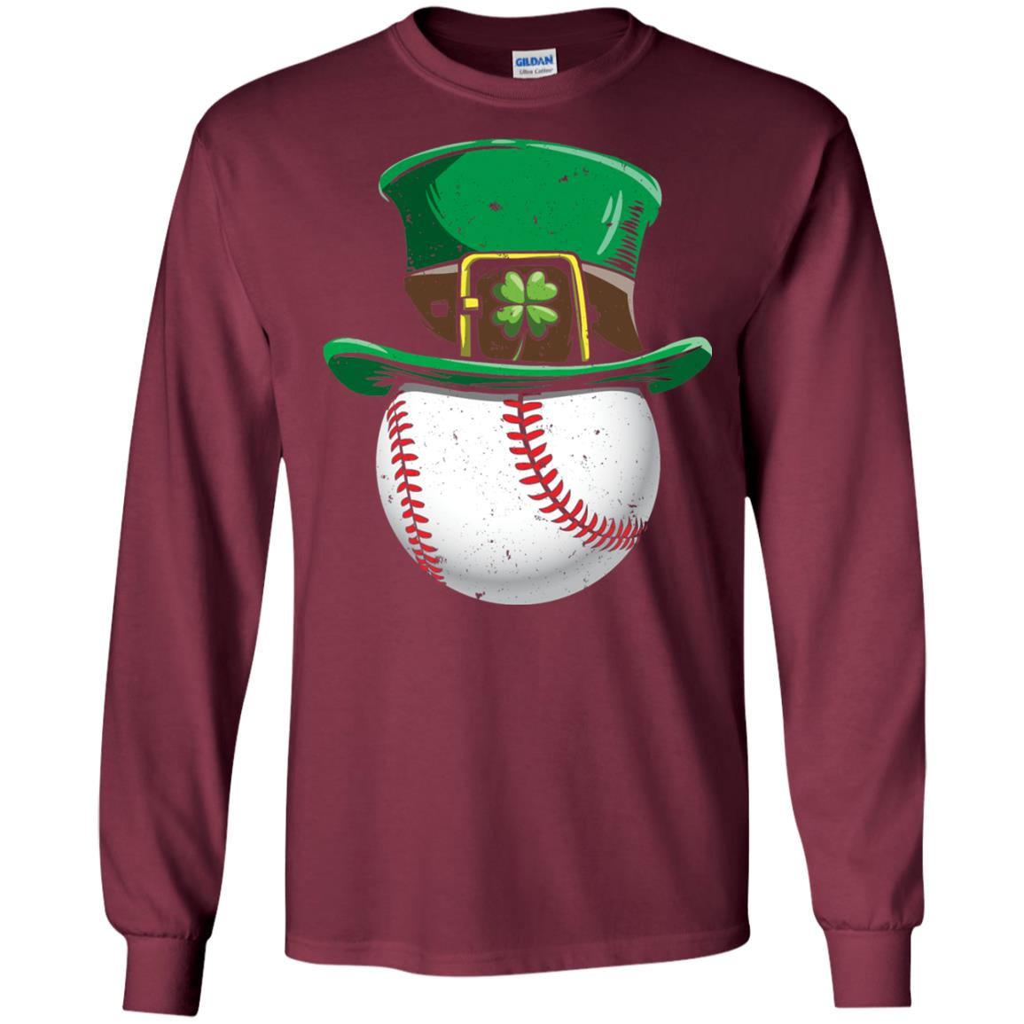 Leprechaun St. Patrick_s Day Baseball Ball T-shirt Maroon