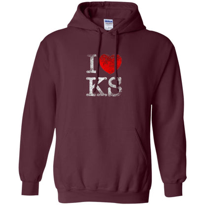 I Love Kansas T-shirt Maroon