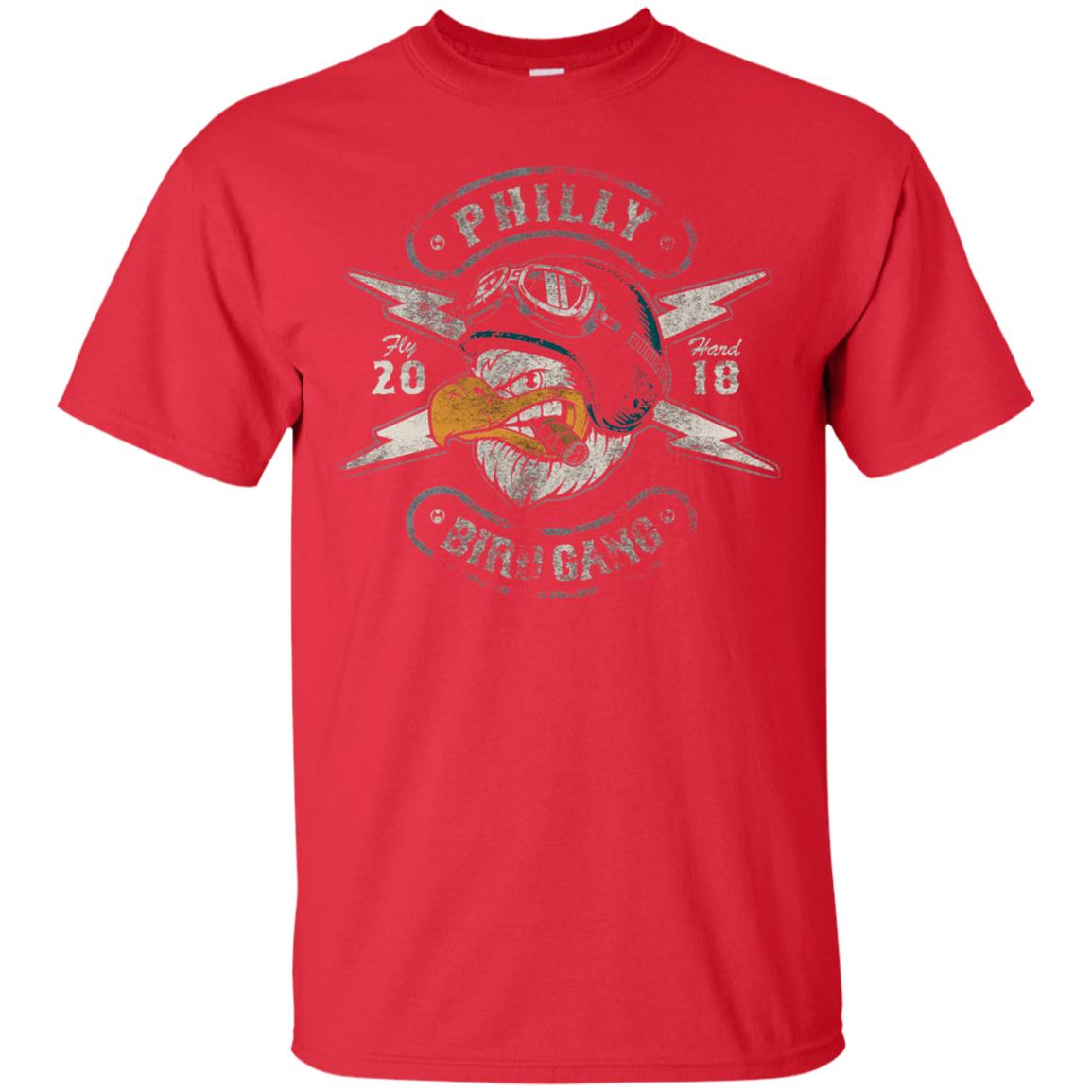 Bird Gang Eagles T-shirt Vintage Distressed Red