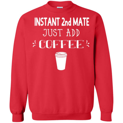 Coffee Lovers T-shirt Instant 2nd Mate Just Add Coffee Red