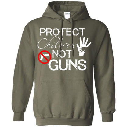 Anti Gun T-shirt Protect Children Not Gun Military Green