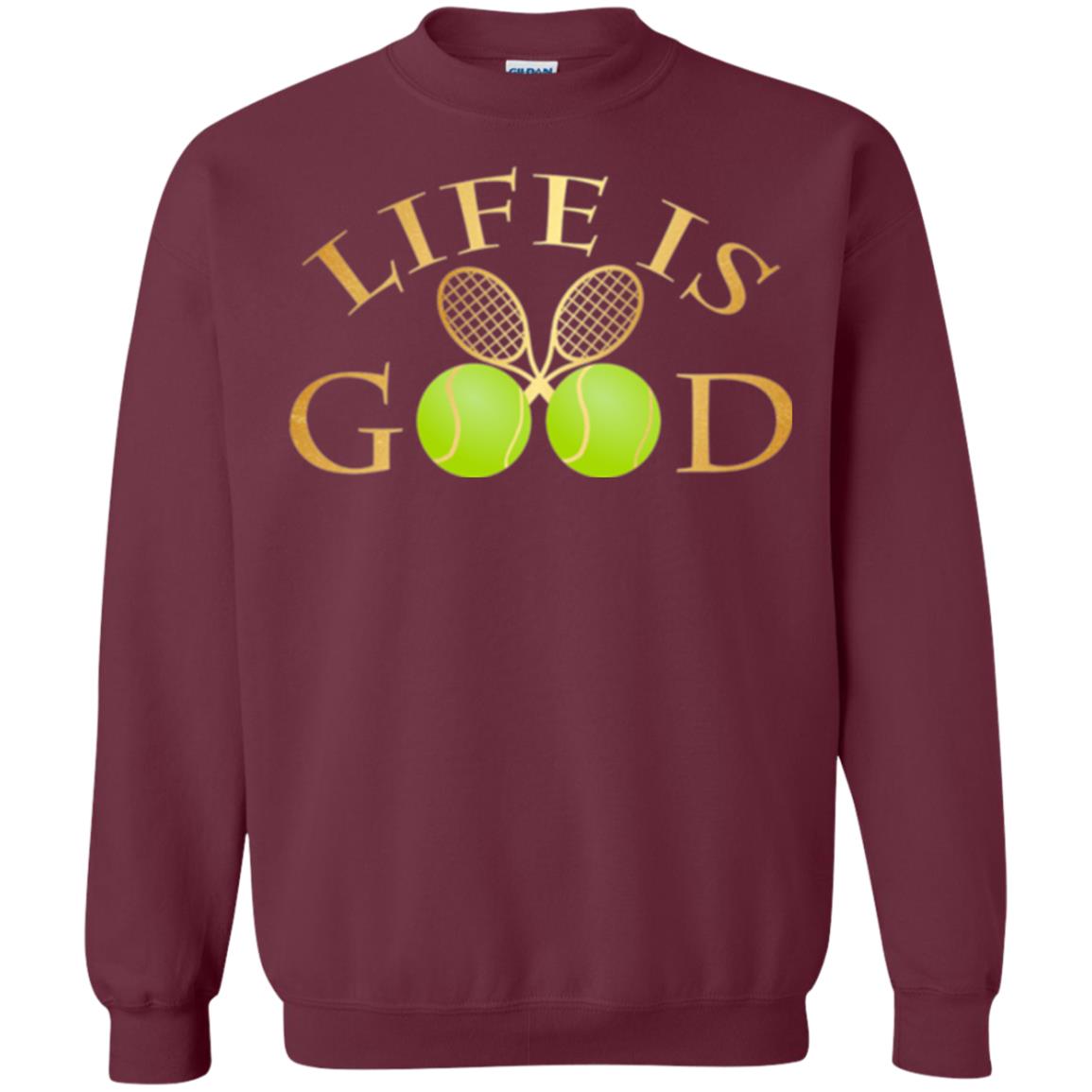 Tennis Lovers T-shirt Life Is Good Maroon