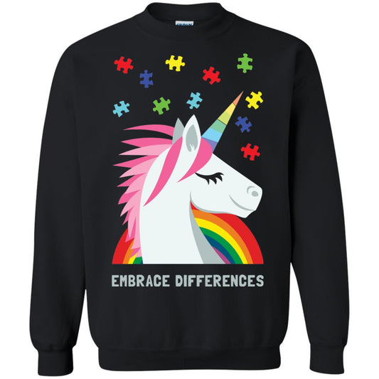 Autism Awareness Shirt Unicorn Puzzle Embrace Differences Black