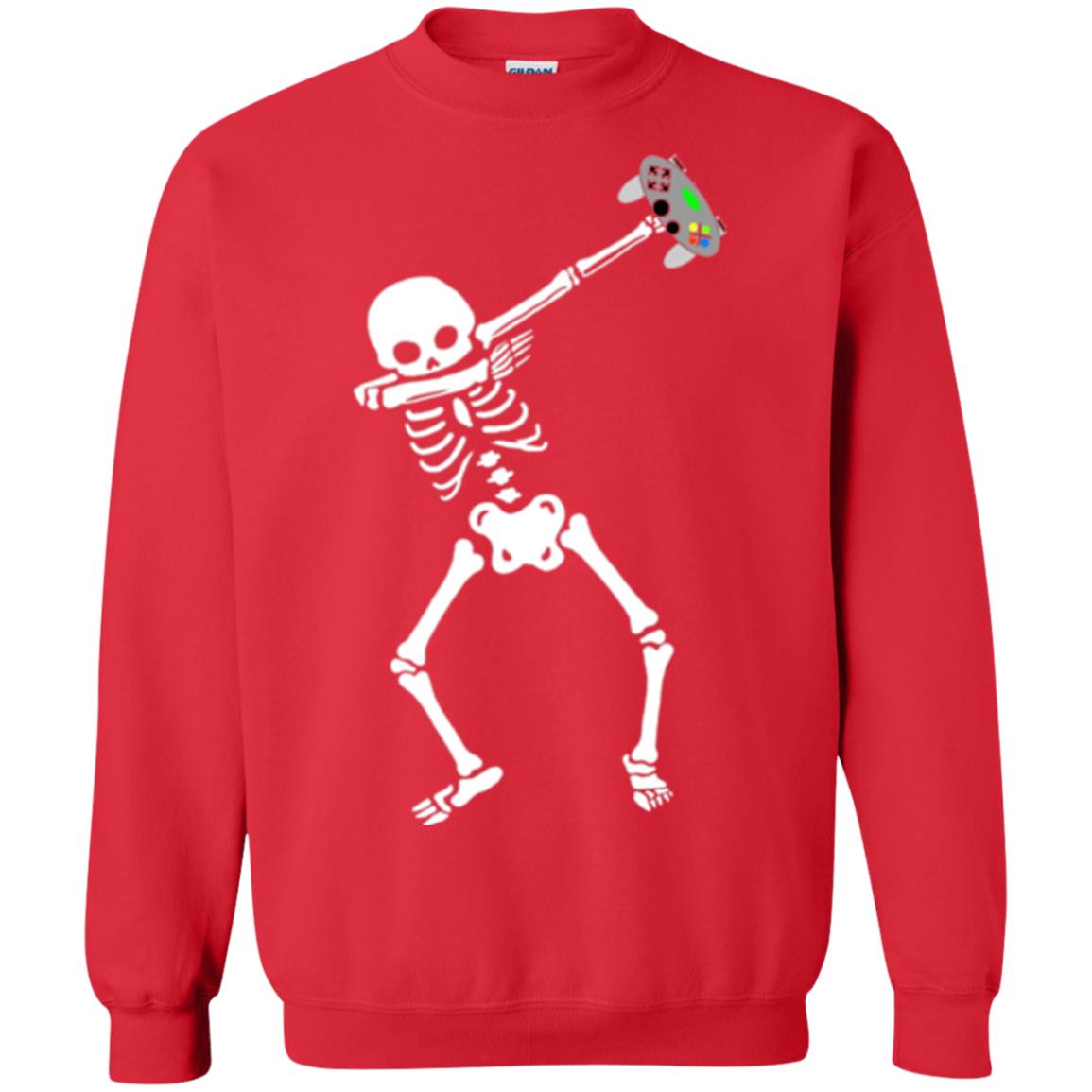 Gamer T-shirt Dabbing Skeleton Red
