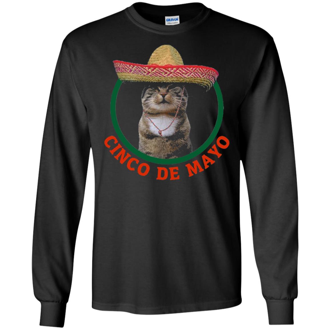 Cinco De Mayo Kitty Cat Funny Cute Meow Sombrero T-shirt Black
