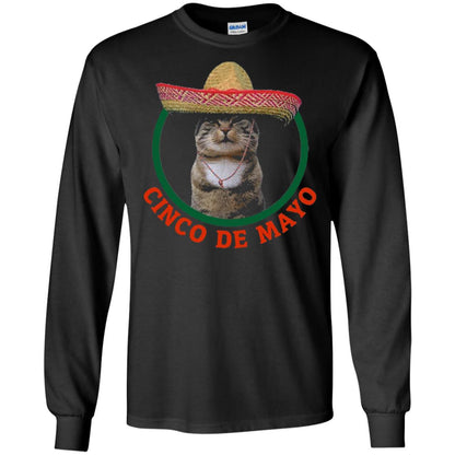 Cinco De Mayo Kitty Cat Funny Cute Meow Sombrero T-shirt Black